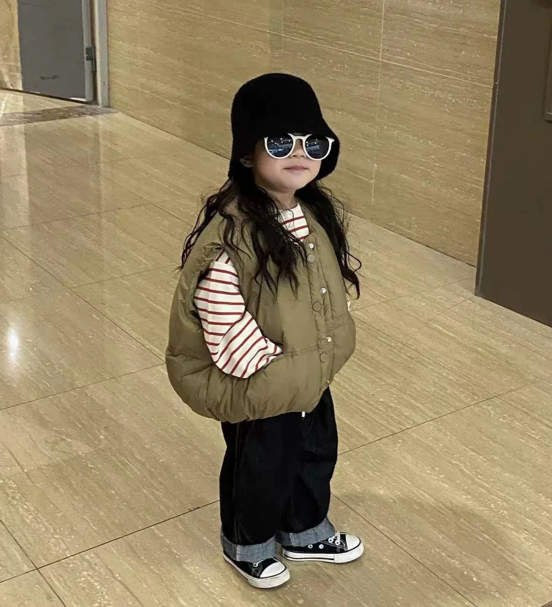 Children's Cotton Vest for Boys and Girls Baby Going Out Korean Turtle Vest Baby Warm Korean Vest