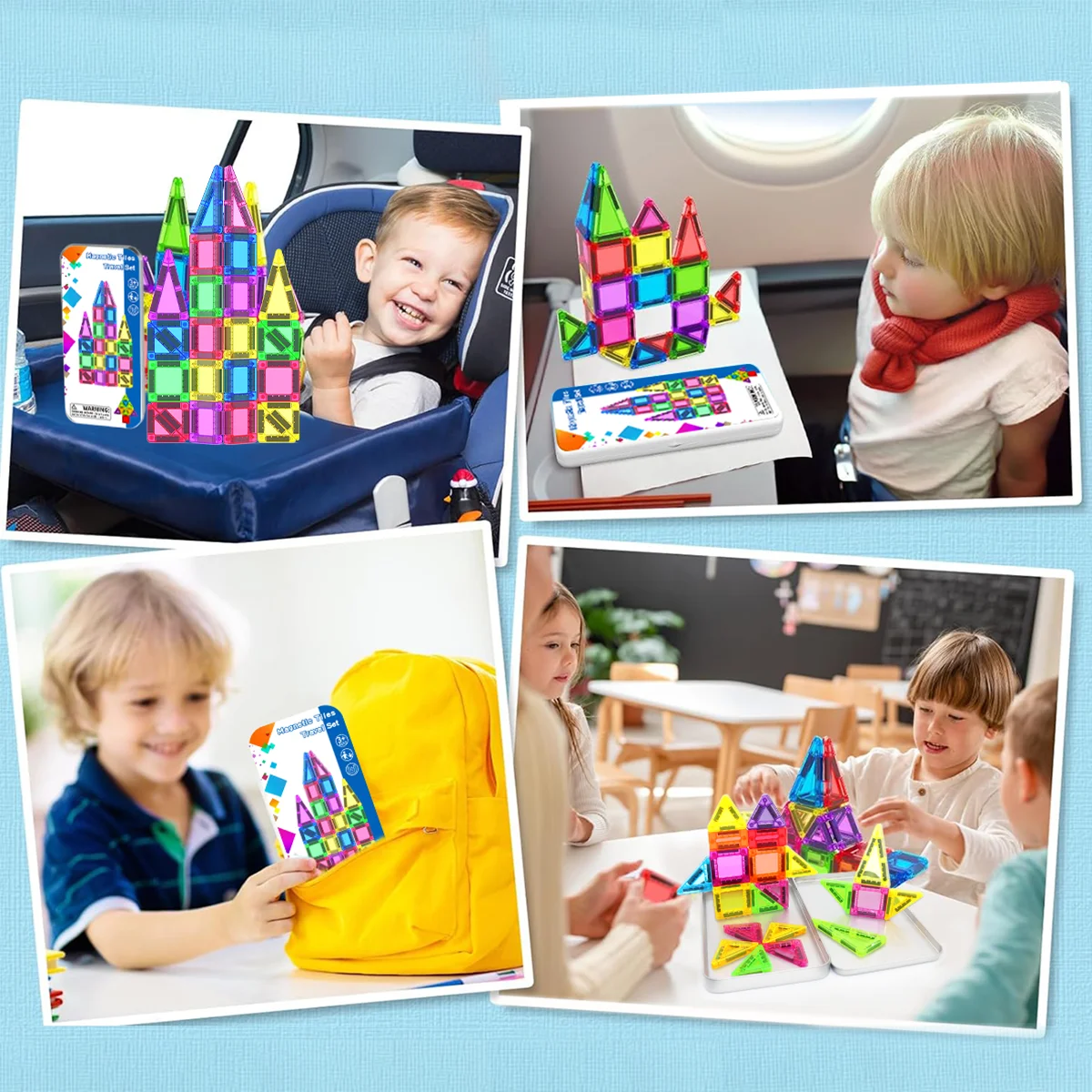 Bloques Magnéticos Mini, Juguete Magnético, Juguete Infantil Ideal para Viajes con Caja de Hierro, Apto para Regalos de Cumpleaños y Festivos