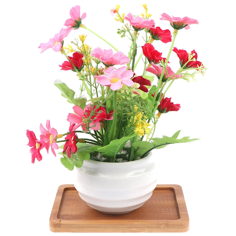 Bamboo Tray Wood Saucer Flower Pot Tray Cup Pad Coaster Plate Kitchen Decorative Plate Creative Coaster Coffee Cup Mat