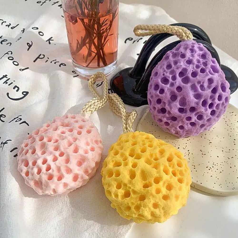 Portable Soft Sponge Bath Ball Honeycomb Candy Color Massage Brush . Cheese-shaped Cleaning Brush Baby