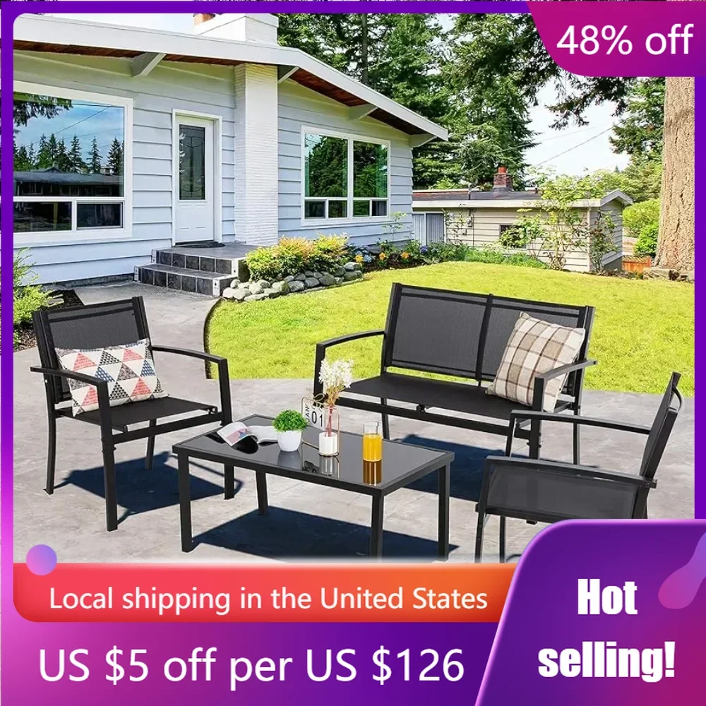 

2 Single Chairs for Home Garden Furniture Sets 4 Pieces Patio Furniture Set Outdoor Conversation Set Freight free