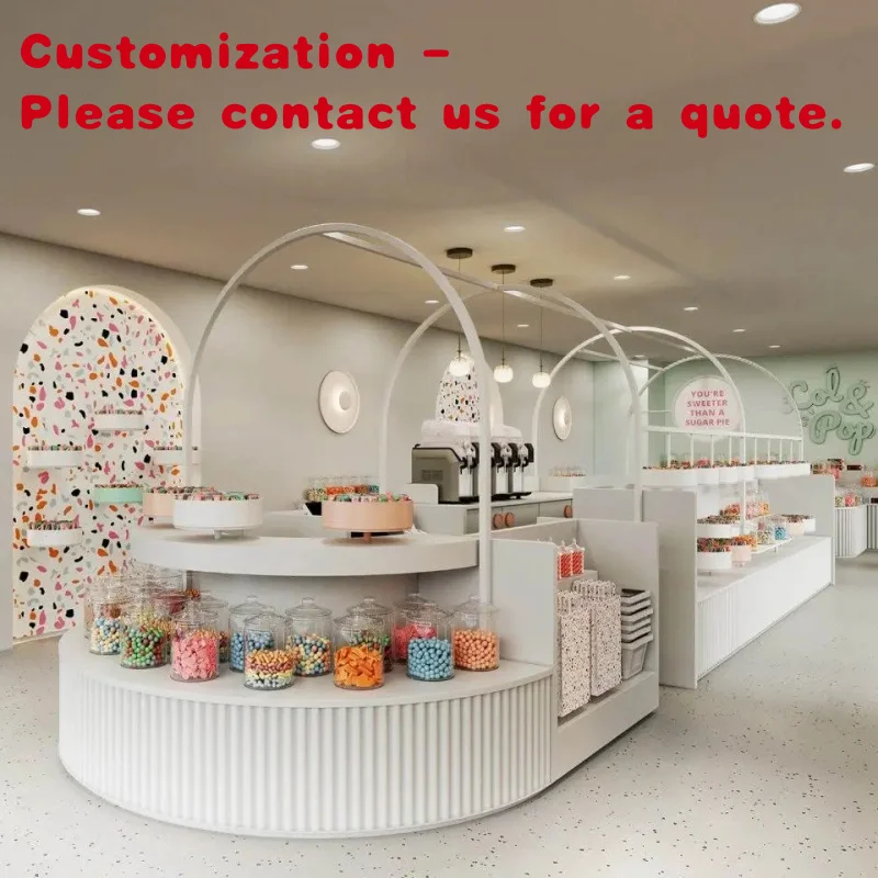 custom.Customized Custom Snack Food Display Rack Candy Shelf Display Candy Display Design Cabinet With Cartoon Cart