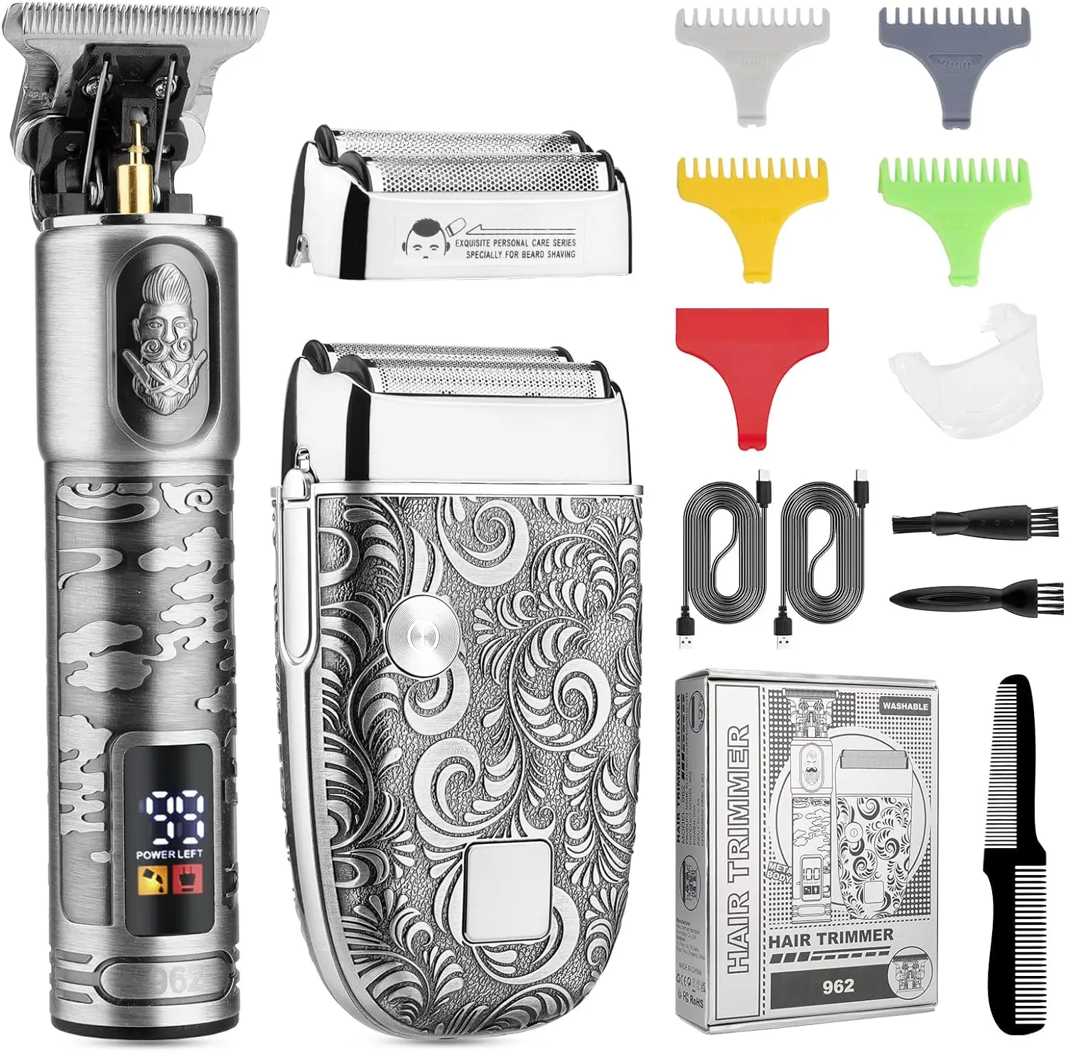 T-Blade Thuistrimmer + Folie Scheertrimmer Set, Man Professionele Draadloze Kapper Trimmer Set Mes Close Cut