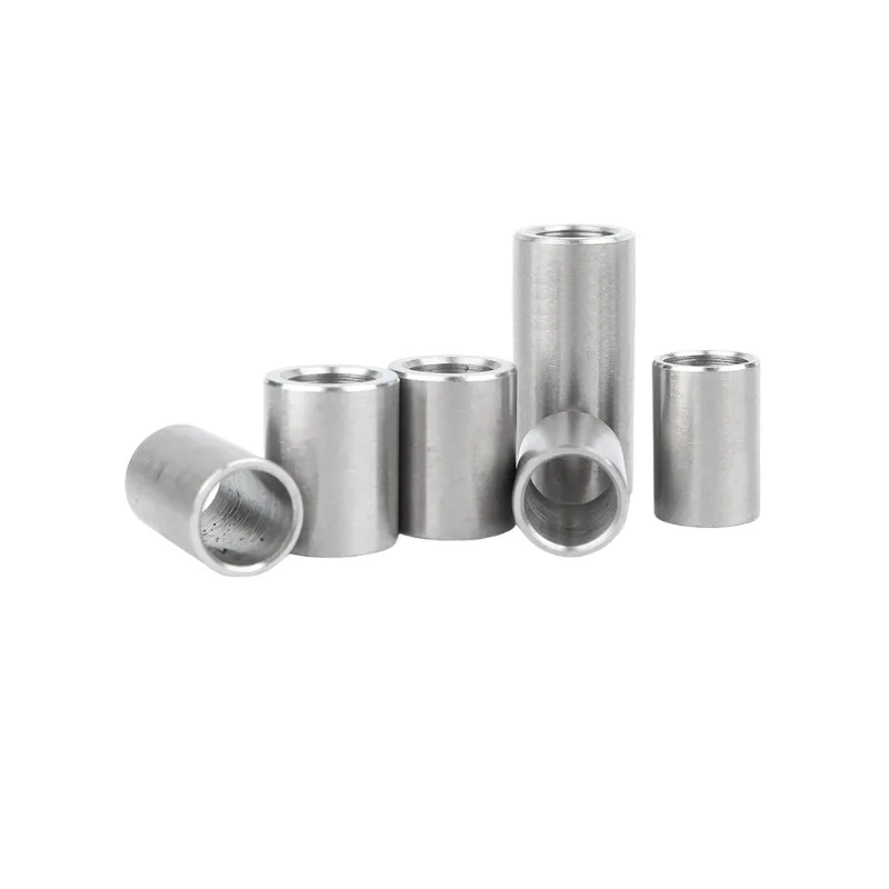 304 الفولاذ المقاوم للصدأ كم ID 8-10 مللي متر جلبة جوفاء تمديد أسطواني الصلب بلا أسنان المسمار كم غسالة OD 12-16 مللي متر