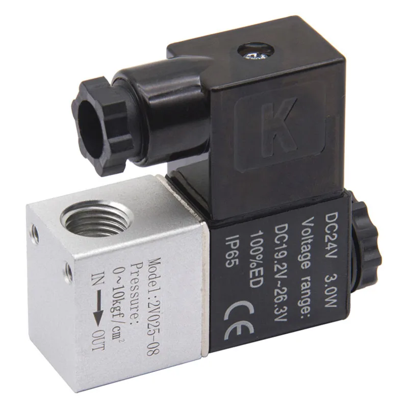 

2V025-08 Normally Closed/Opened 12V 24V 220V 1/4" BSP 2 Way 2 Position Air Solenoid Valve 2V025-08 Pneumatic Control Valve