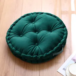 Thickened Velvet Floor Pillow Round Square Tatami Meditation Seat Cushion Yoga for Sofa Chair Bay Window Soft Pouf with Handle