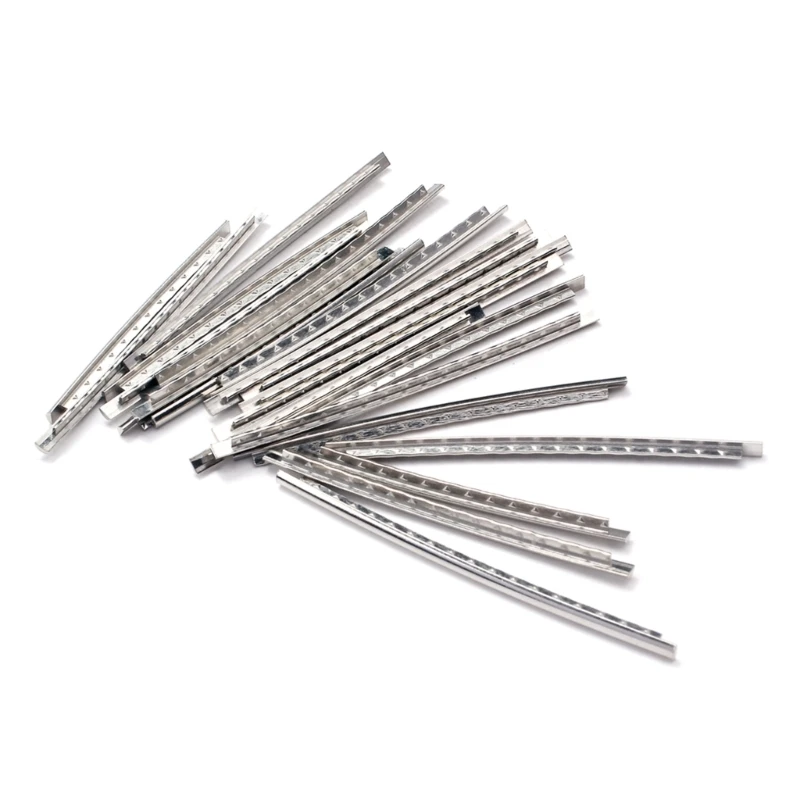 24Pcs Stainless Steel 2.7mm Width 24 Frets Guitar Fret Wires Fretwire Set for Electric Guitar Bass Guitar Fingerboard R66E