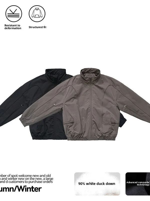 

Cleanfit Zipper Jaet Thiened Fce Lined ex Loose Cotton down Jaet Youthful Sle Regular Length Chinese Production