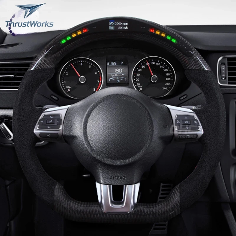 

ThrustWorks Custom Carbon Fibre Steering Wheel S R 6 8 MK6 MK7 B7 B8 Jetta New