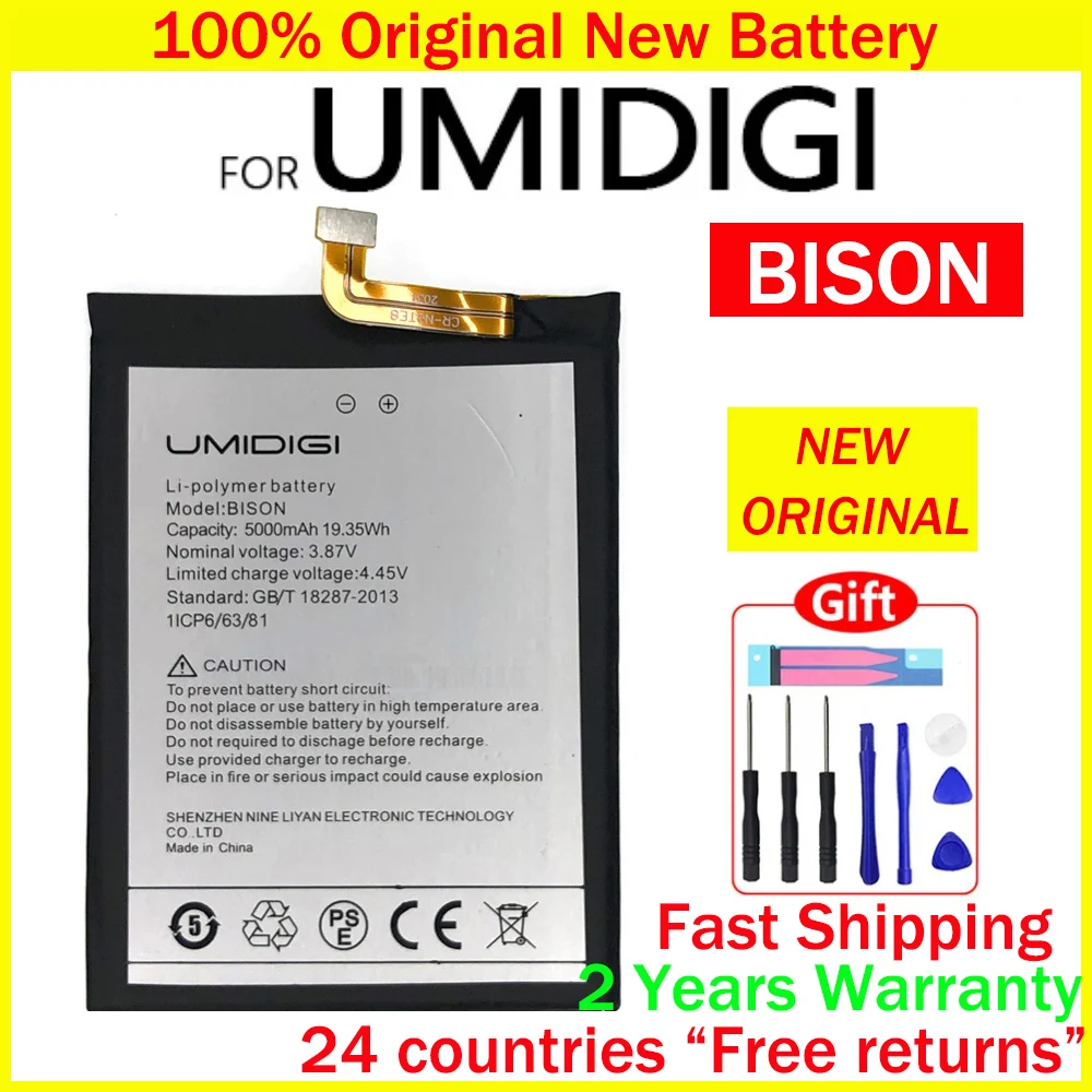 New Original Battery For UMI Umidigi X F2 A1 A3 A5 A7 A7S A9 A11 A13S Bison GT S2 S3 S5 Z Z2 Pro One MAX Power 5 London X10S