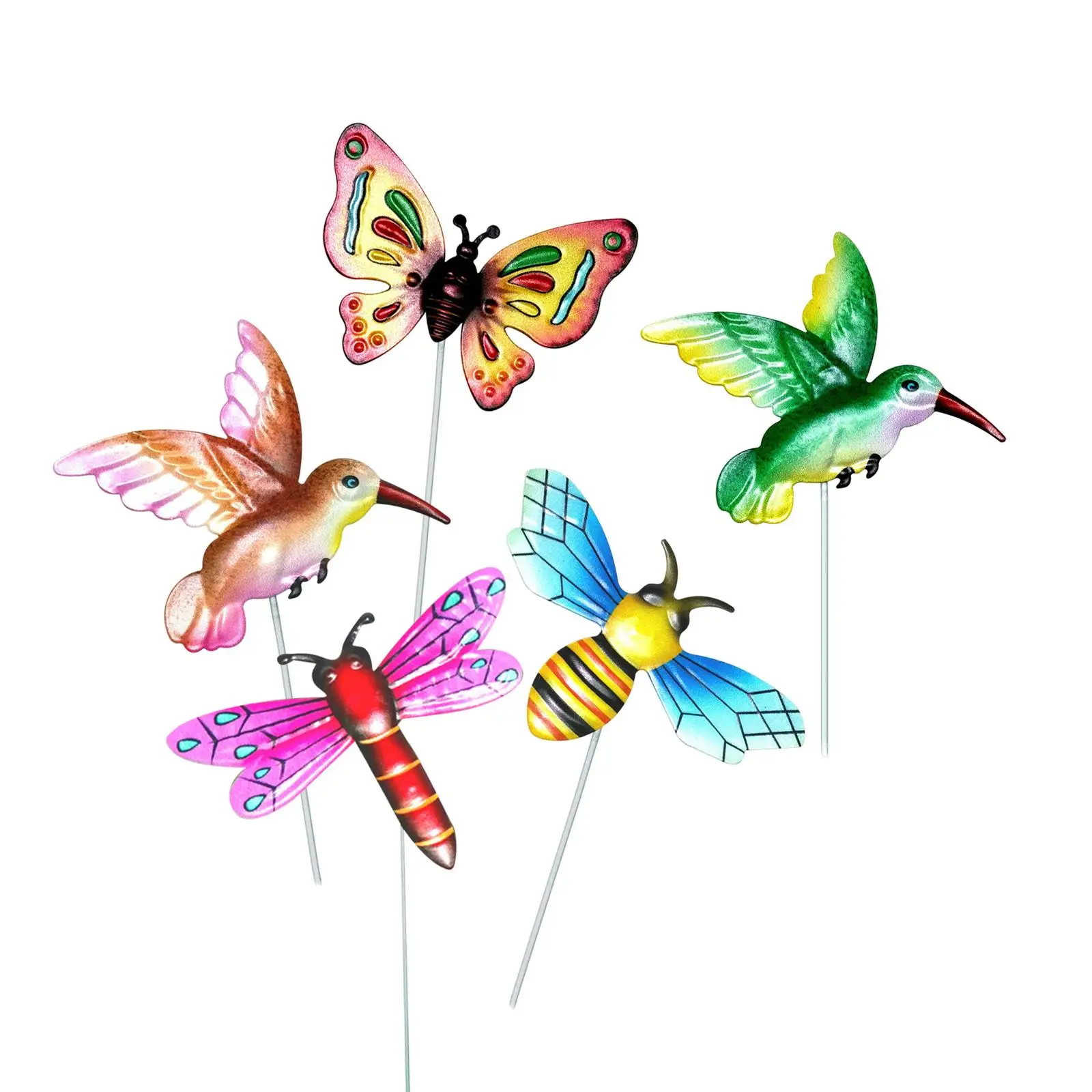5Pcs Butterfly Garden Stakes, 15inch Iron Flower Pots Decoration for Pathway Outdoor
