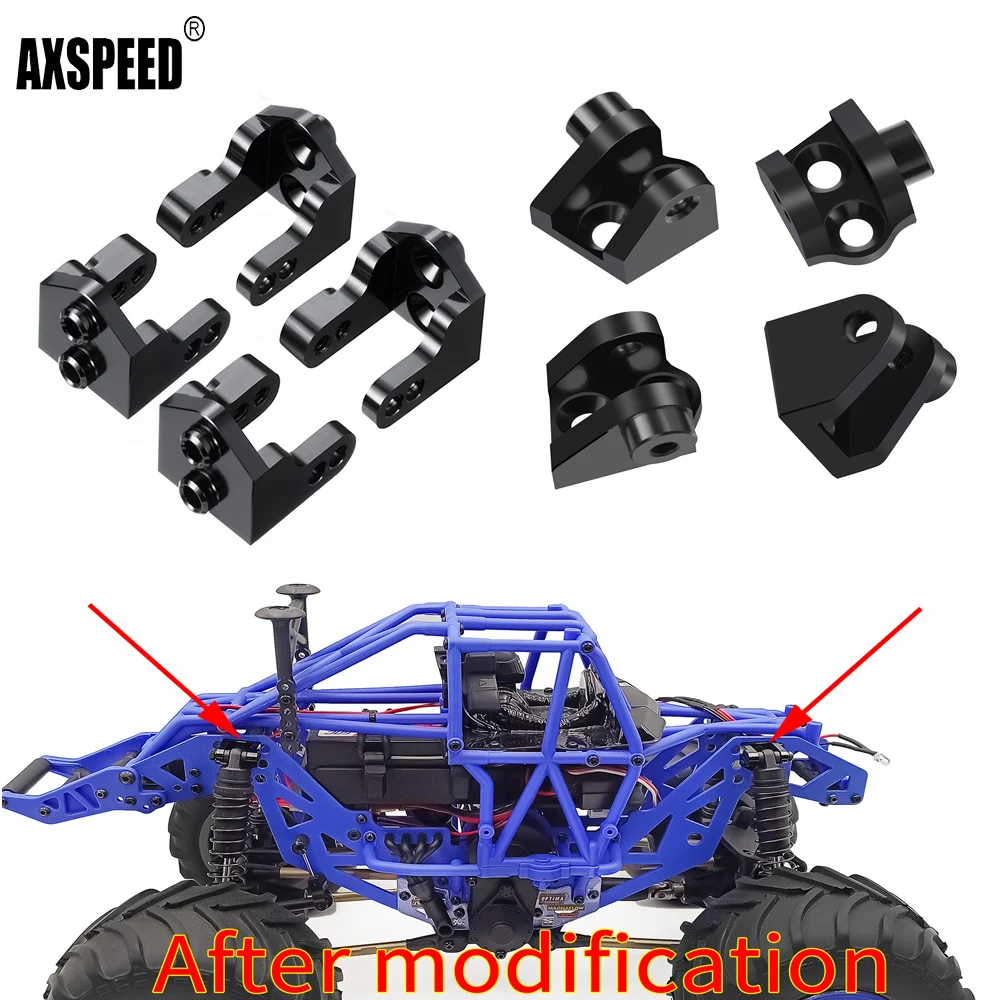 Metal מתכת עליון & קישורים ההשעיה נמוכים לעמוד סוגר הר הלם עבור 1/18 מיני lmt 4wd rc rcerler רכב חלקי שדרוג