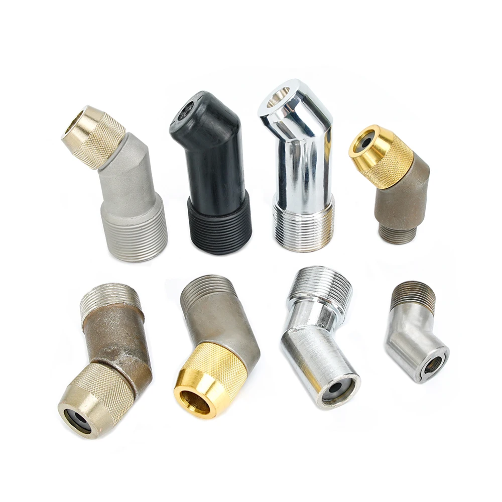 45 Degree Banana Arc Elbow Sandblasting Gun Punch Nozzle Wear Resistant Tungsten Boron Carbide Blast Tip For Dead Corner