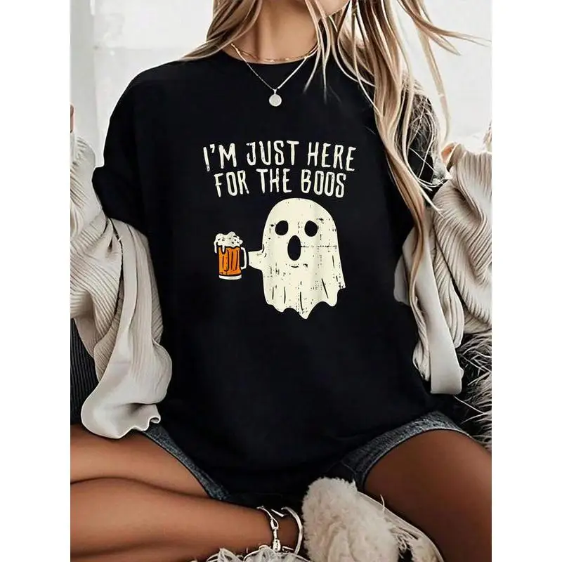 

I'm Just Here for the Boos Sweatshirt, Funny Halloween Ghost Beer Tee, Spooky Season Party Top, Halloween Drinking Gift