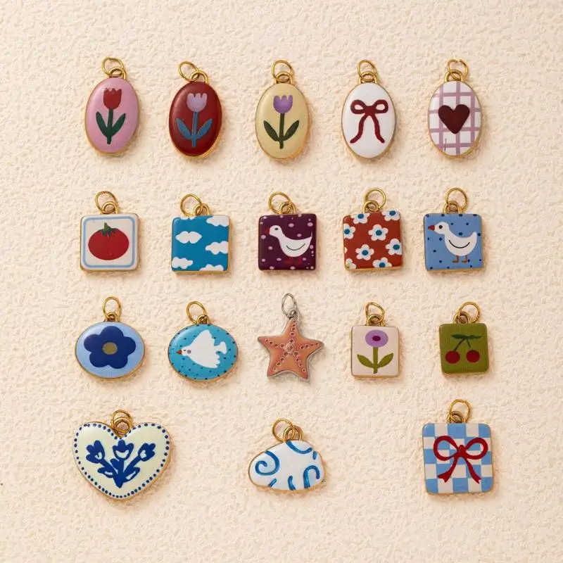 الأزياء الفولاذ المقاوم للصدأ زهرة القوس ستار سحابة قلادة DIY التبعي لصنع المجوهرات قلادة القرط شنقا الملحقات #1