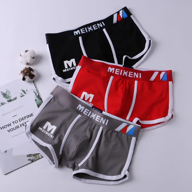 Cotton Boxer Trunks Man Sexy U Convex Pouch Panties Soft Breathable Boxer Briefs Underwear Youth [print Underpants Lingerie