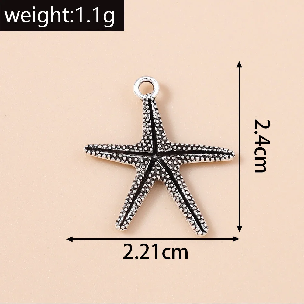 Leslie 20 Stück gemischte Legierung Meeresorganismus Charms Schildkröte Fisch Muschel Seestern Anhänger für Armband Halskette Schmuck Zubehör – Detail 17