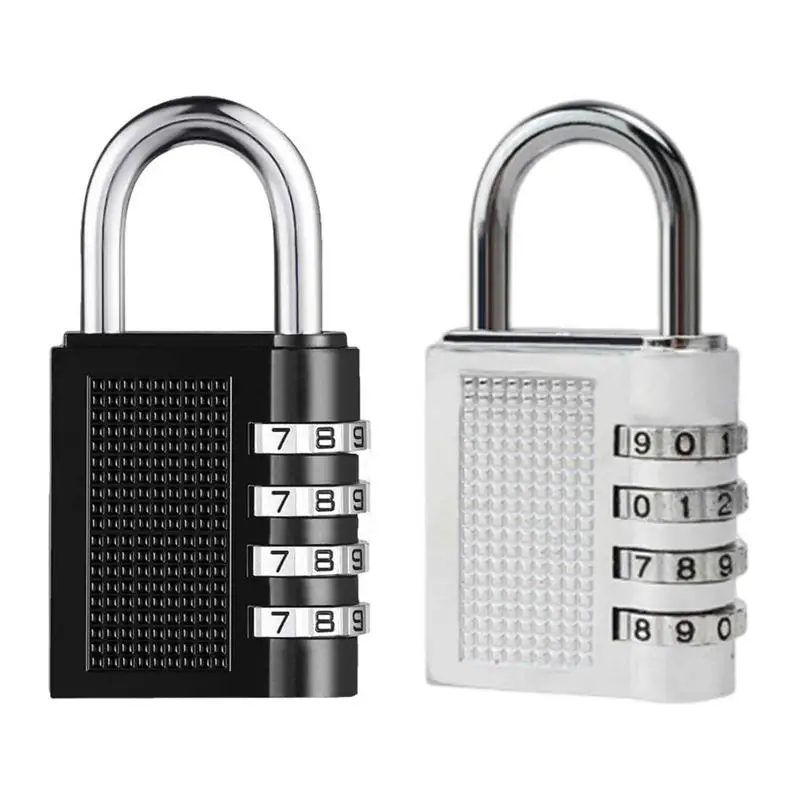 

4 Digit Padlock Long Shackle Outdoor Waterproof Gym Locker Lock Small Padlock Sports Locker Fence Gate Toolbox Case Hasp Storage