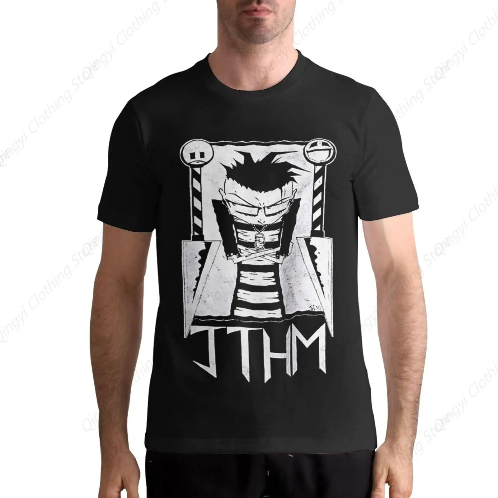 

Men's T-Shirt Johnny The Homicidal Anime Maniac Crew Neck Shirts Short Sleeve Tees Summer Cotton Top Black