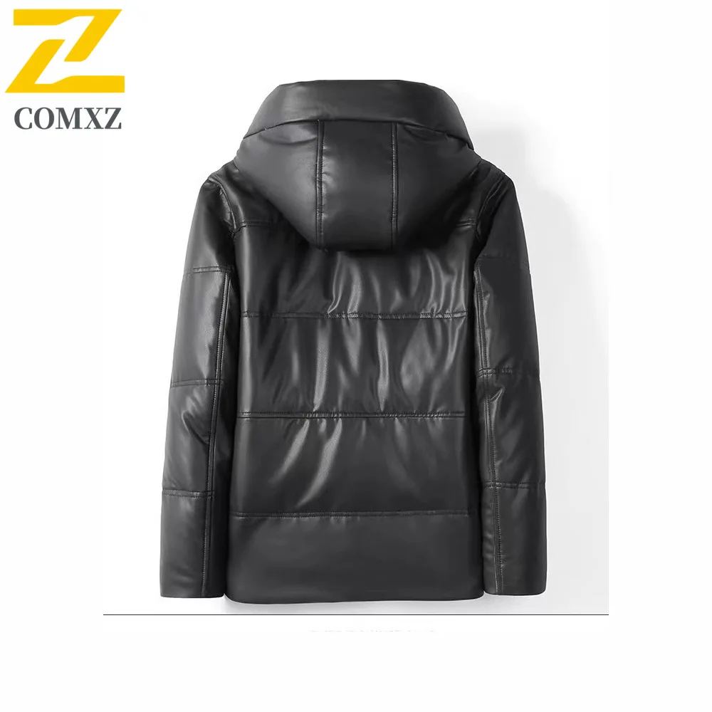 

COMXZ Men Parker Coat 2025 Hooded Formal Gathering High End Trip Cotton Padded Jacket Business Windproof Feature Winter Padding
