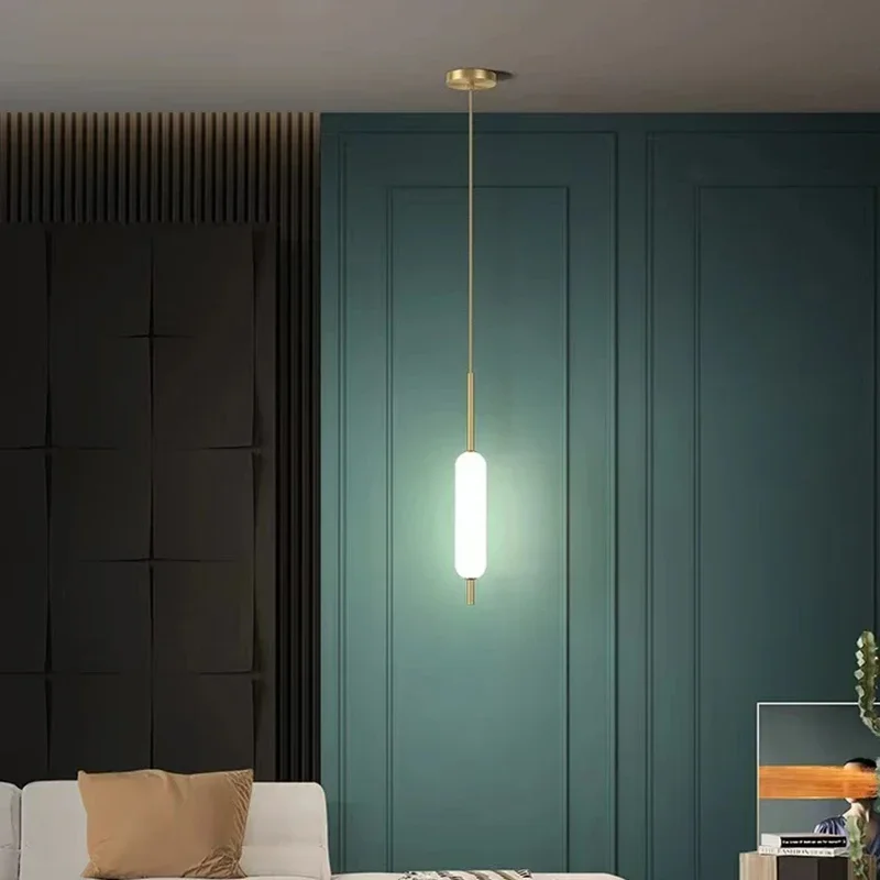 

Single Double Head Nordic Bedroom Bedside Pendant Lights Modern Minimalist Metal Glass Dining Room Bar Aisle Staircase Lamp