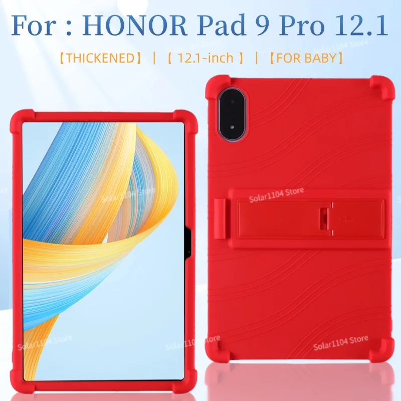 For HONOR Pad 9 Pro 12,1 cala Tablet Case Shockproof Cover ROD-W09 HONOR Tablet Pad 9 Pro Soft Silicone Stand Case