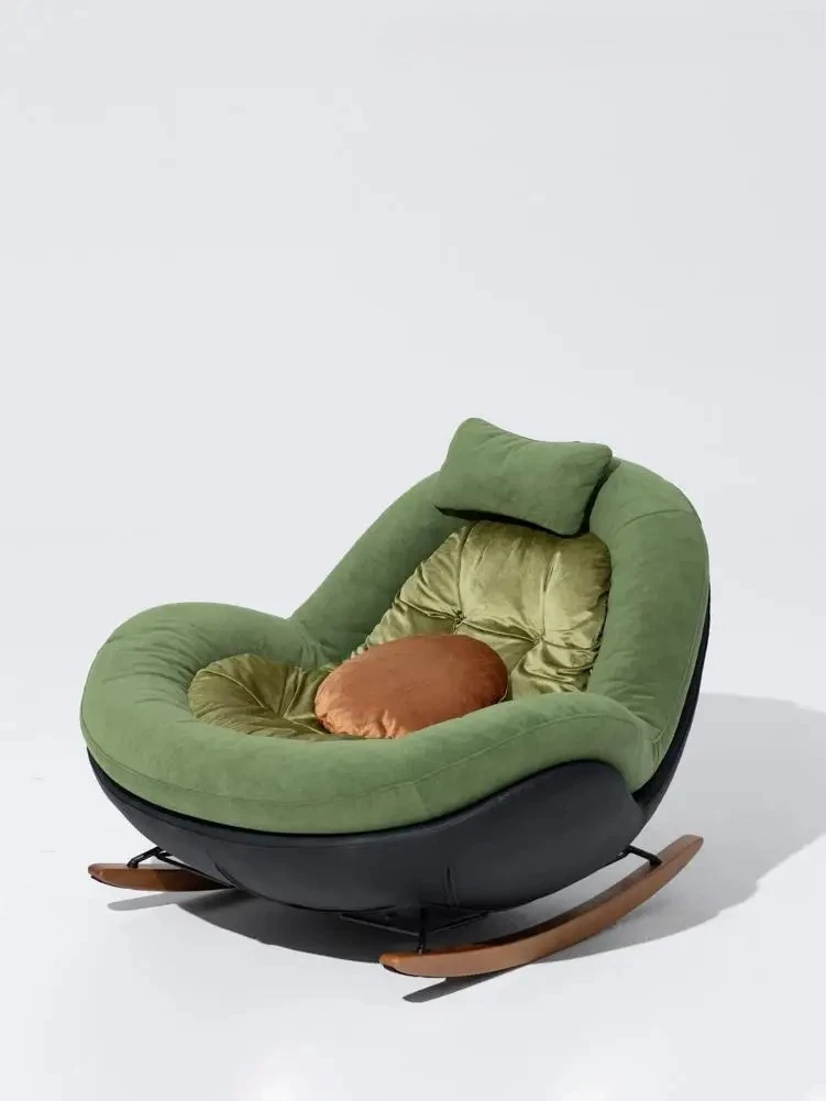

"Avocado" medieval green cloud sofa rocking chair single chair small apartment living room bedroom study