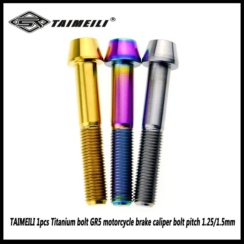 

TAIMEILI 1pcs Titanium bolt GR5 M10x55mmM10 * 60mm motorcycle brake caliper bolt pitch 1.25/1.5mm