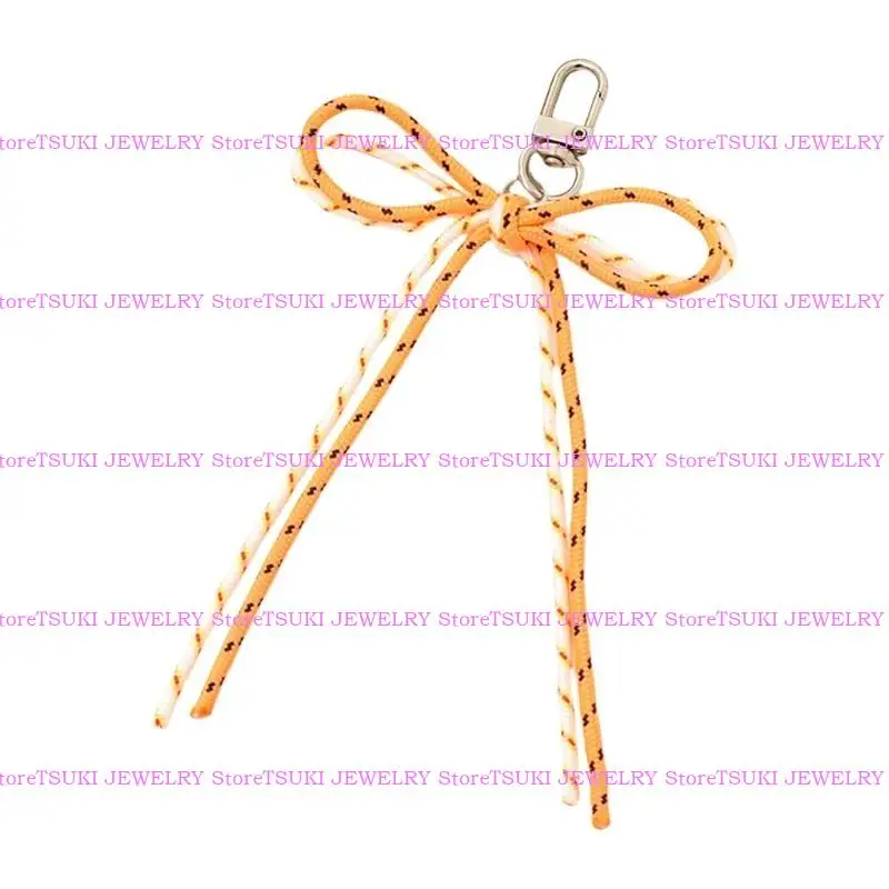 

62KE Nylon Rope Bag Charm with Butterfly Knots Decoration for Fashion Enthusiasts
