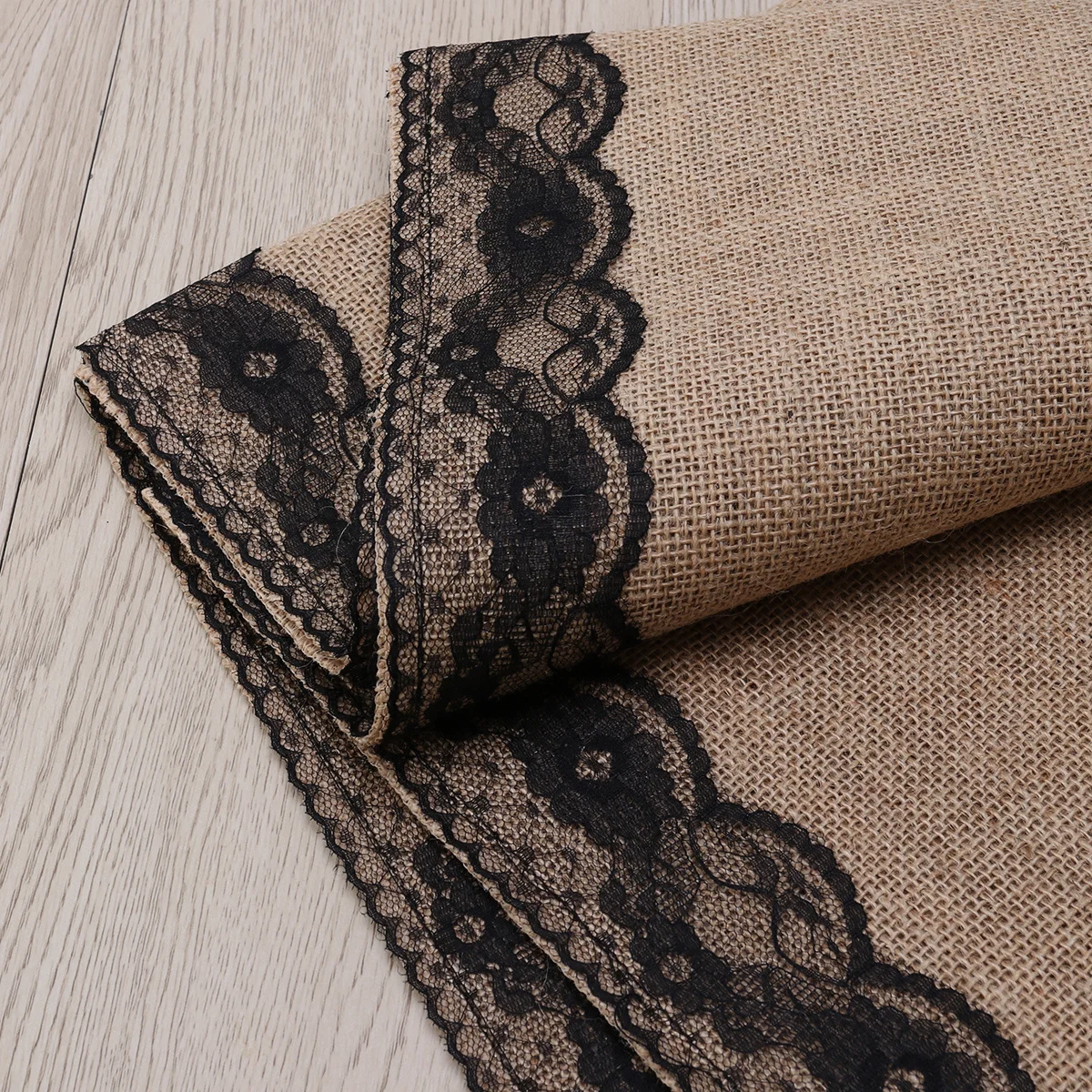 

Linen Table Runner Burlap Lace Rose Red Decorative Wedding Dining Party Rustic Vintage Banquet Burlap Table Runner