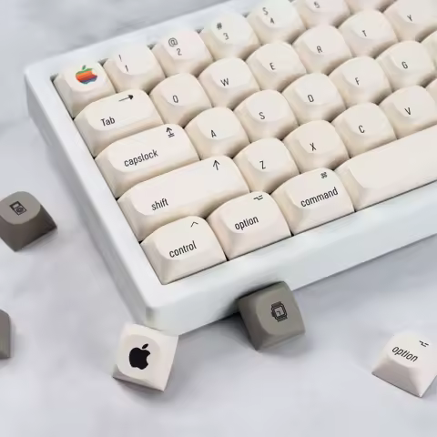 MAC Minimalist White Keycaps Set 126 Keys PBT Dye-sublimation Custom Keyboard Caps MA Profile Keycaps for Mechanical Keyboard