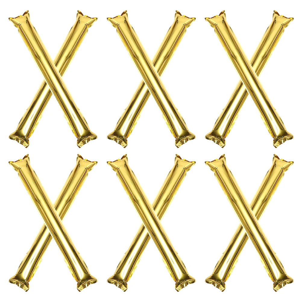 

12pcs Inflatable Cheer Sticks Noise Makers For Sports Events Party Favors Lightweight Reusable Aluminum Foil Boom