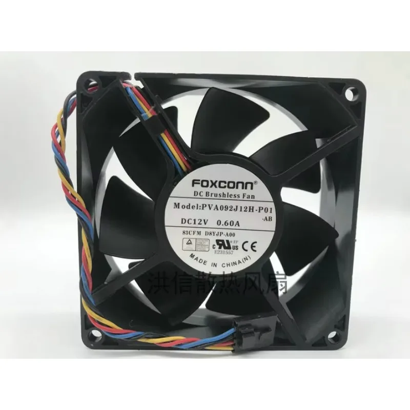 FOXCONN PVA092J12H-P01 DC 12V 0.60A 90x90x32mm 4-Wire Cooling Fan