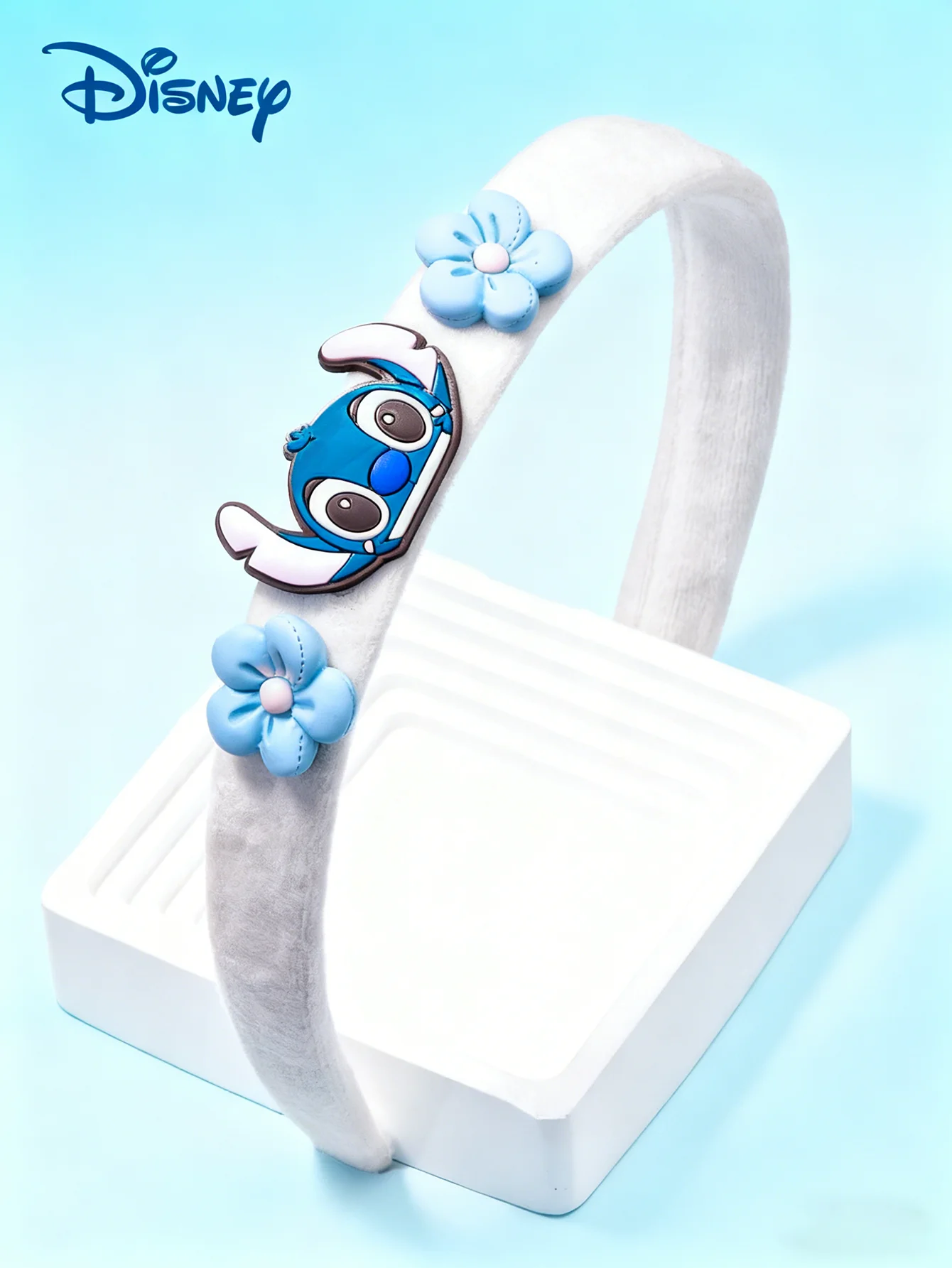 1 ربطة شعر من سلسلة ديزني ستيتش الناعمة ABS من القطيفة، إكسسوار شعر لطيف وعصري، مناسب للتصفيف