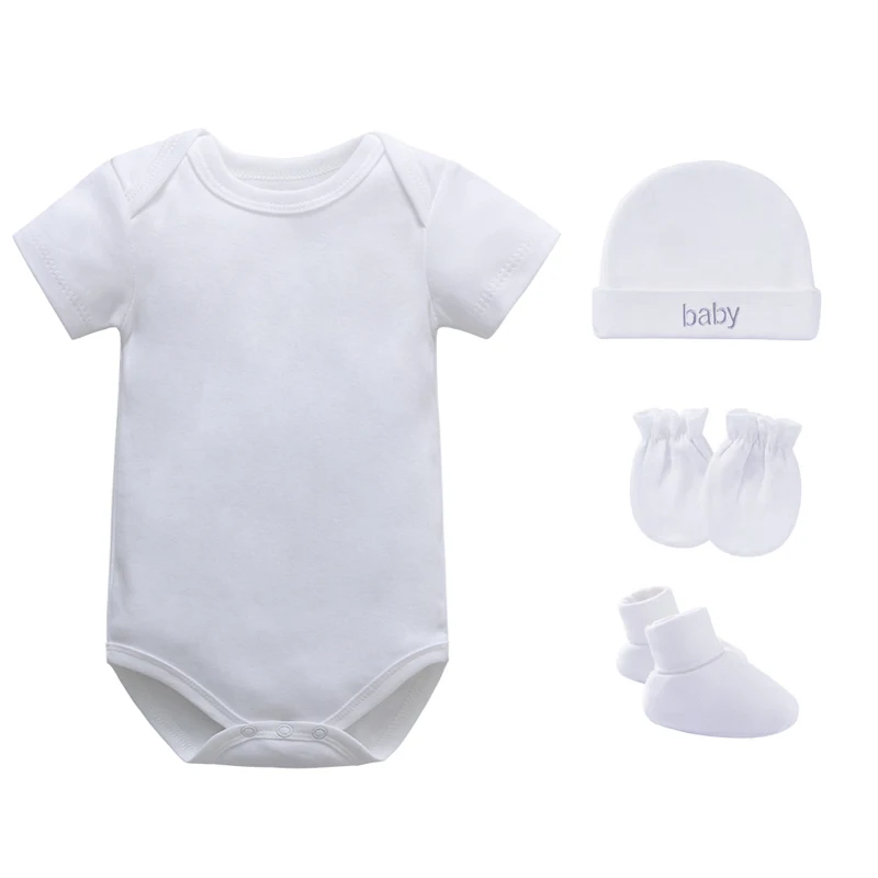

4pcs/set Newborn Baby Suit Set Top baby socks Hat 0-3 M Clothing Set Boy Girl Clothes Pure Cotton Breathable Underwear