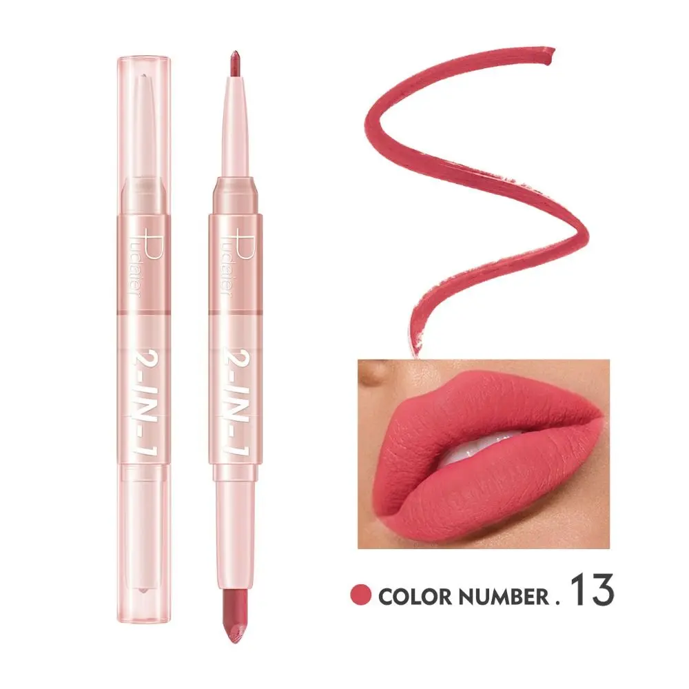 Crayons à lèvres à double tête Jules Liner pour femme, stylo vepliner, résistant à l'eau, antiadhésif, standardisation, teinte naturelle, 2 en 1, 256