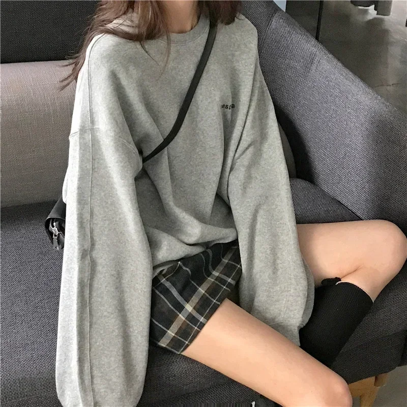 Women Sweatshirts Letter T-shirt Summer Korean Fashion Thin Chic Hoodie Shirt Long Sleeve Top Women\'s Loose Pullover Y2k Clothes