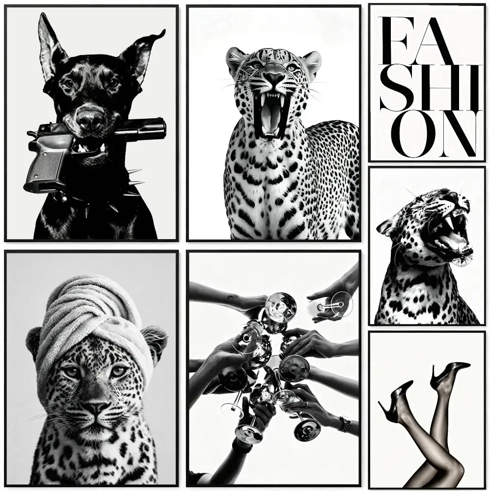 pattern Vintage Cheetah Print Poster Poster HD Frameless Fresh Natural Style Wall Art Home Decor For Living Room Bedroom Gift