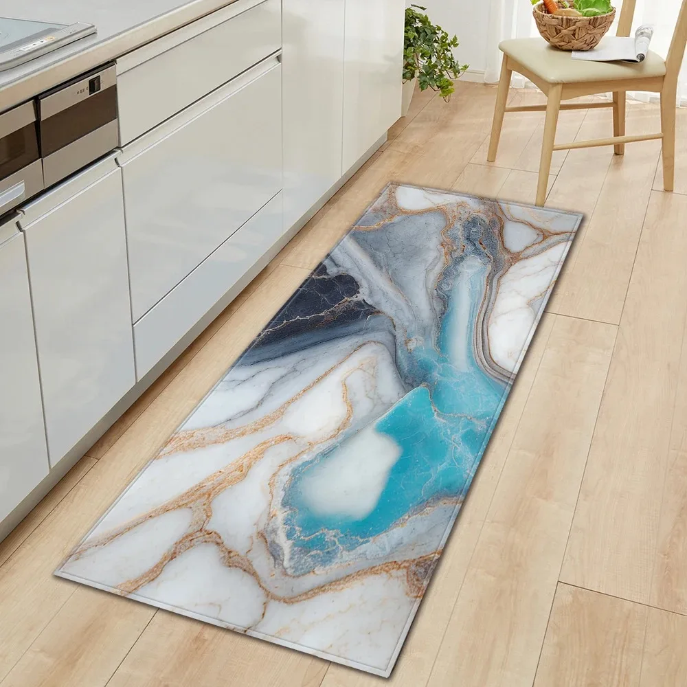 Simple Marble Texture Pattern Home Kitchen Floor Mat Door Front Decoration Floor Mat