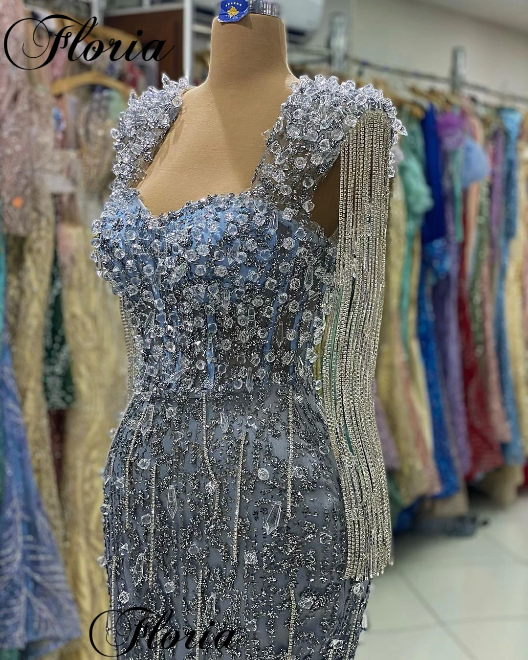 Vintage Mermaid Cocktail Dresses With Side Slit Sleeveless Crystals Celebrity Dresses Vestidos De Cóctel Engagement Dresses