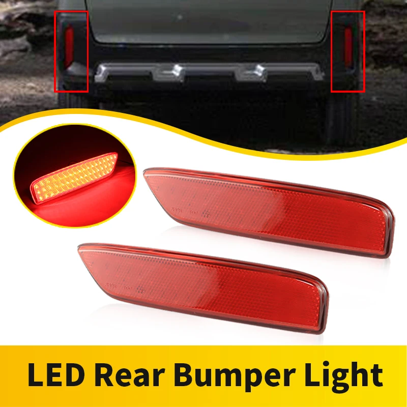 

2PCS Red Lens LED Rear Bumper Light Lamp For Mitsubishi Delicr Mini Rear Fog Lamp High Power Brake Stop Tail Lights 12V