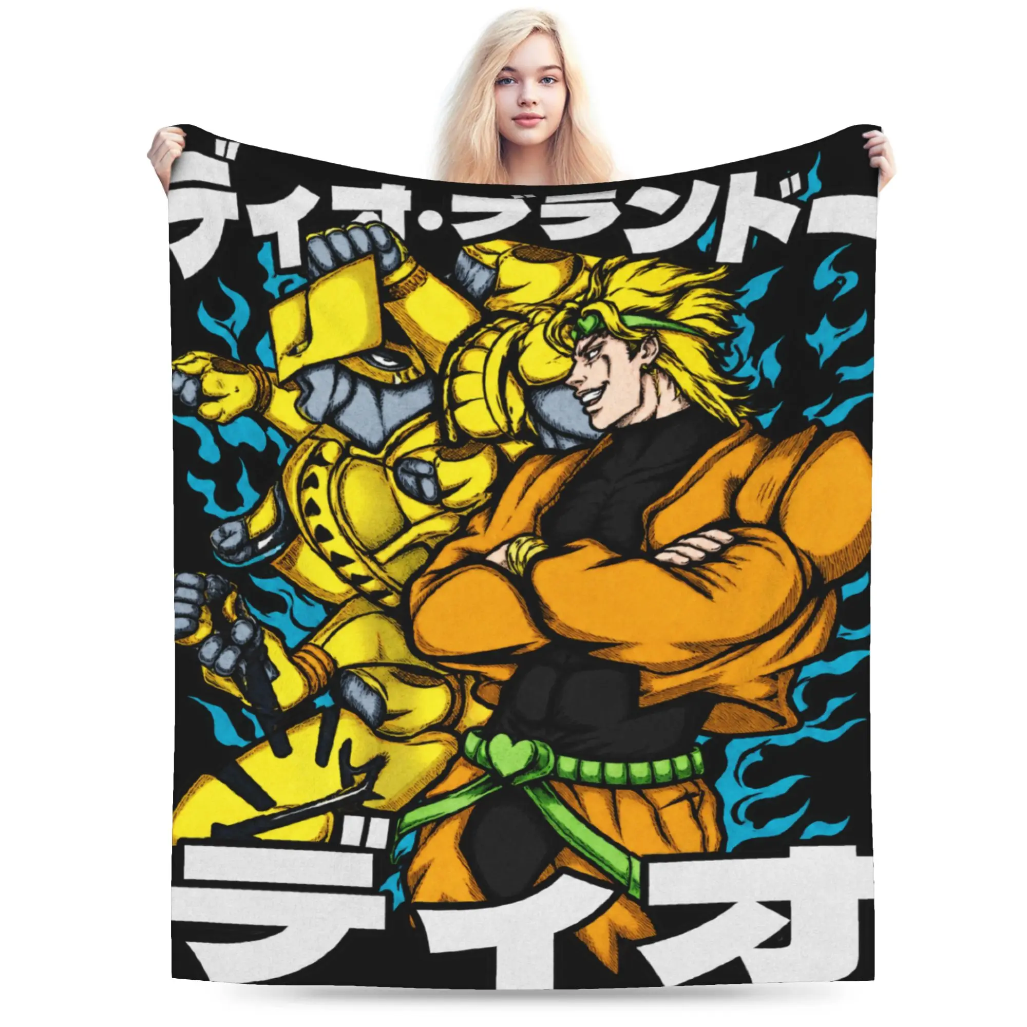 Jojo's Bizarre Adventure Dio Brando Villain Blanket Quality Super Warm  Bedding Throws Winter Travel Bedroom Fluffy Bedspread