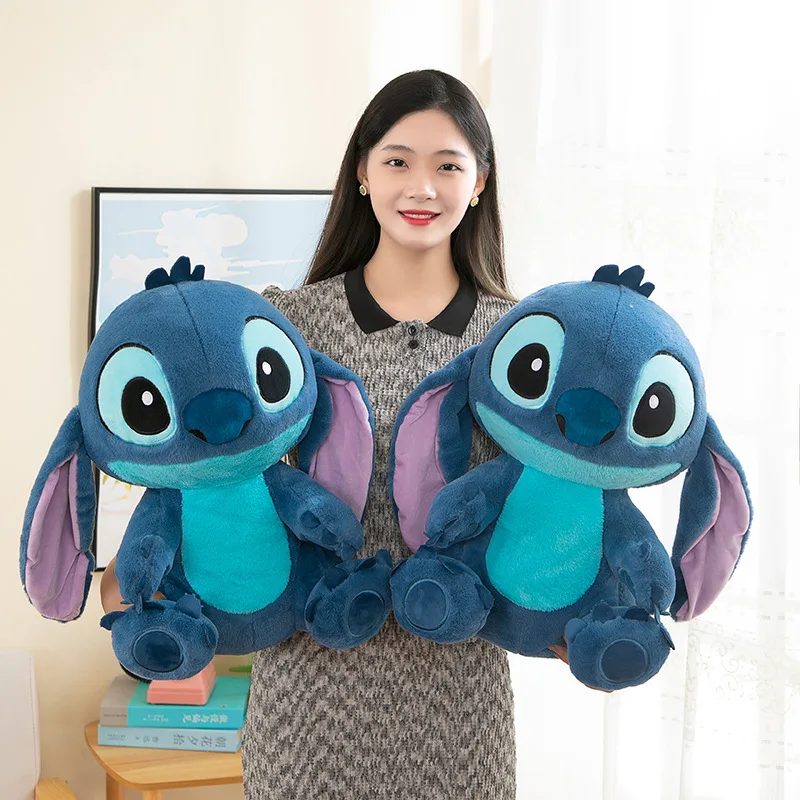 귀여운 플러시 토이 스티치 토끼 털 인형 수면 베개 어린이 생일 선물 귀여운 플러시 인형 부드러운 포옹 인형