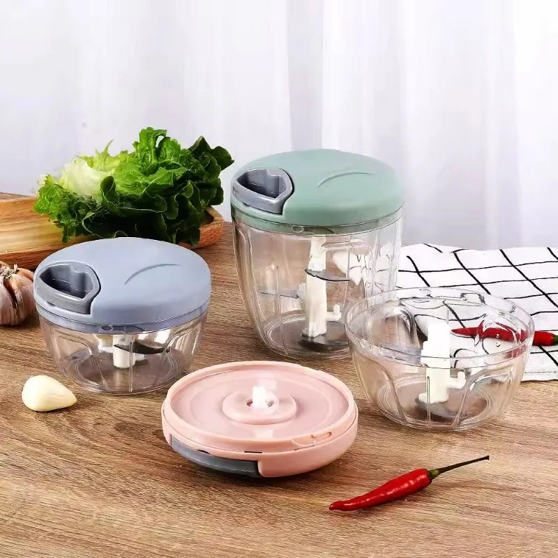 500ML Manual Meat Mincer Garlic Chopper Rotate Garlic Press Crusher Vegetable Onion Cutter Kitchen Cooking Accessories 2024