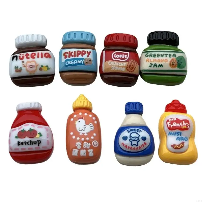 

Q39B 8Pieces Fun Glossy Cartoon Sauce Bottle Mini Magnets for Fridge or Whiteboard