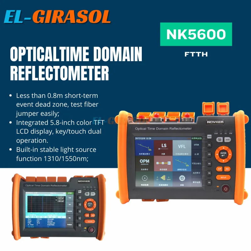 Fiber Optic OTDR NK5600 SM 1310 1550nm 30/32dB  Power Meter Integrated VFL 5MW Touch Screen Optical Time Domain Reflectometer