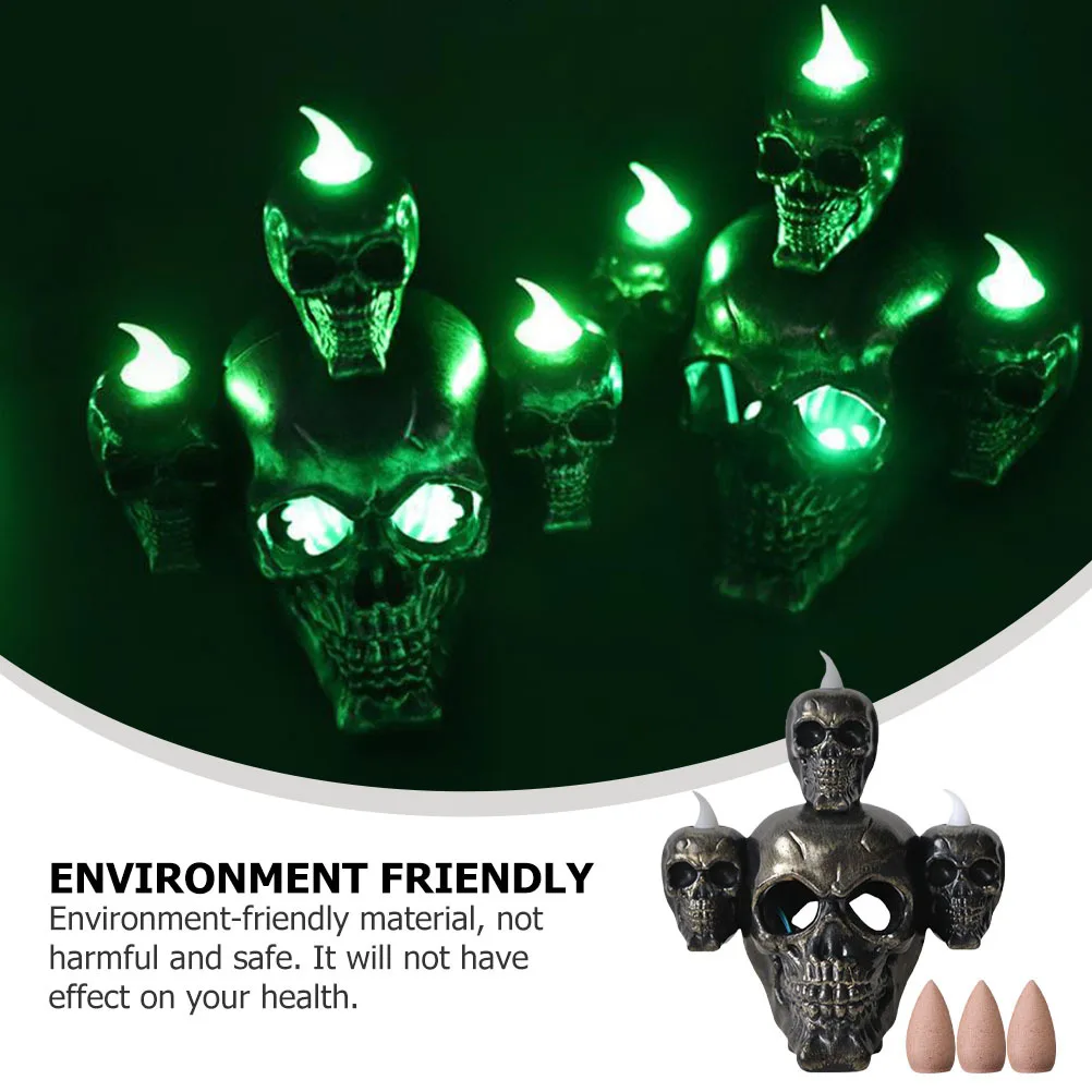 1Set Horror LED Kerzenlicht Aromatherapie Lampe Rauch Halloween Decor Schädel Form Hause Dekoration Rauch LED Lampe