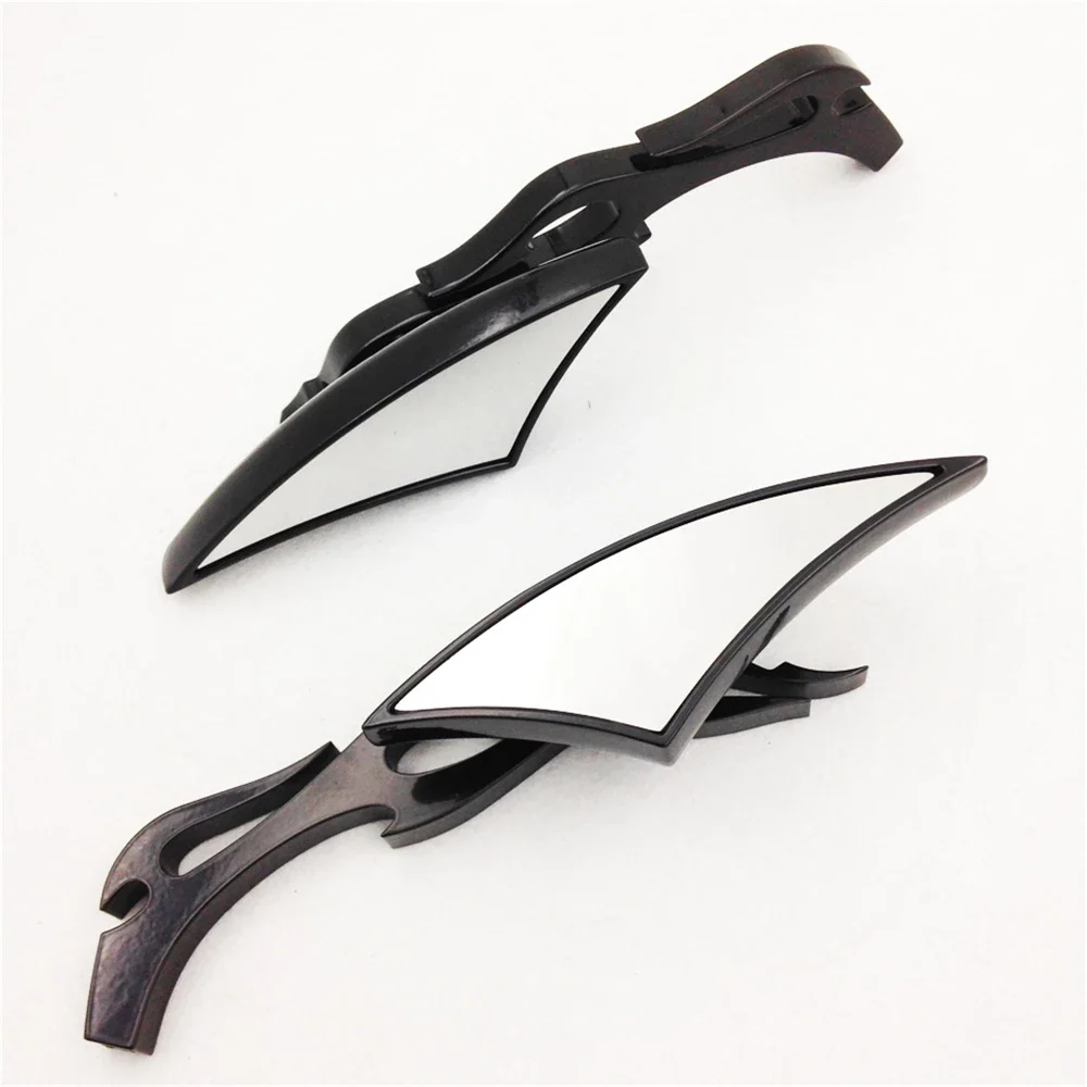 Motorcycle Accessories Blade Spear Rearview Mini Side Mirrors For Harley Yamaha Honda Kawasaki Bike Black