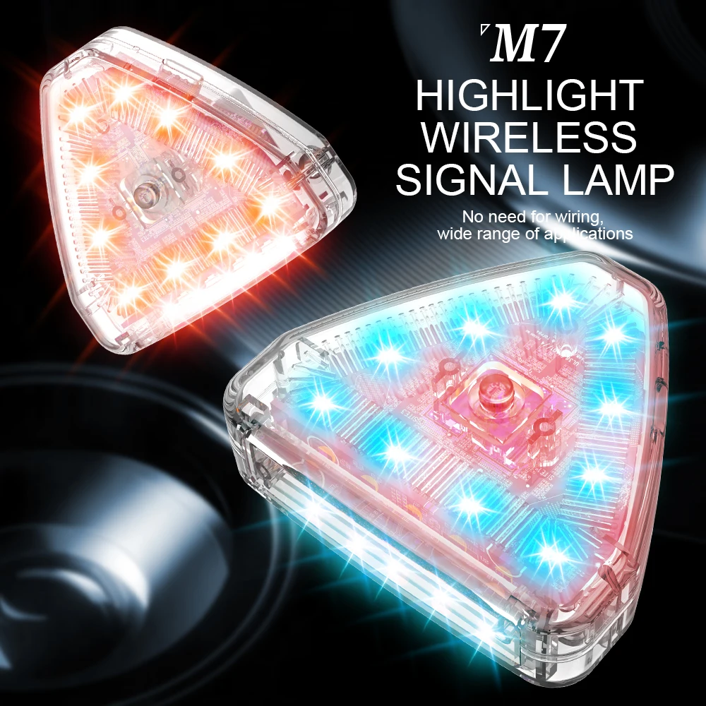 Strobe Light M7 4Pcs Magnet Lamp Warning Flash Led Wireless Control Waterproof Bike Scooter Anti-collision Indicator