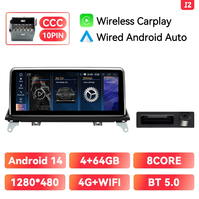 Draadloze Carplay Andorid Auto Auto Radio Speler Voor Bmw X5 E 70X6 E71 F16 2007-2014 Ccc Cic Multimedia Gps 2din Autoradio 4G Wifi